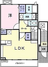 東武野田線 鎌ケ谷駅 徒歩8分の賃貸アパート 2階1LDKの間取り