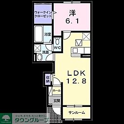 サンクレアI 1階1LDKの間取り
