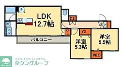 京成松戸線 上本郷駅 徒歩1分の賃貸マンション 4階2LDKの間取り