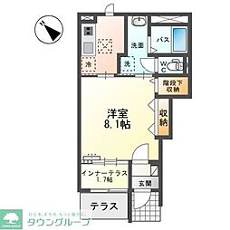 フラワーフォレスト 1Kの間取図画像