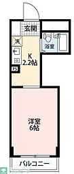 クリオ北松戸壱番館 1Kの間取図画像