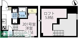 ライゼスト新松戸西 ワンルームの間取図画像