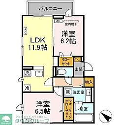 レジデンスヒルトップX XI 2LDKの間取図画像