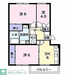 スリー・アイズ・マンション 3DKの間取図画像