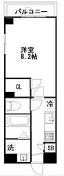 プリズム13番館 1Kの間取図画像