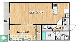 シエーナ北小金II 1LDKの間取図画像