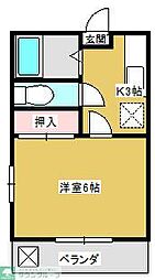 SKハイム 1Kの間取図画像