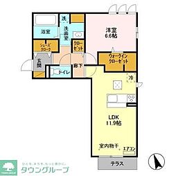 セント・ナチュール 1LDKの間取図画像