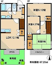 イル・フルーレ五香F棟 3LDKの間取図画像