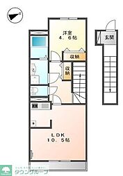 メゾンチェリー 1LDKの間取図画像