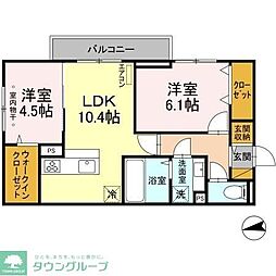 コンフォート松戸 2LDKの間取図画像