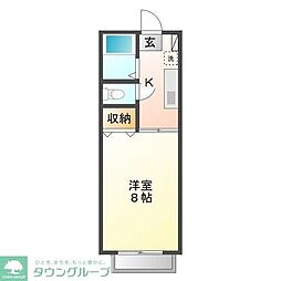 ルミエール柏 1Kの間取図画像