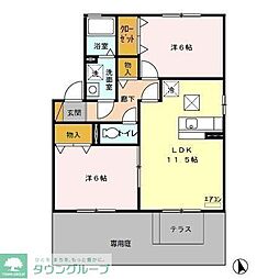 セピアコートB 2LDKの間取図画像