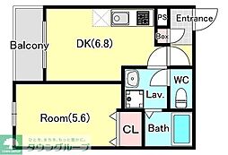 Z-MAISON東鎌ケ谷 1DKの間取図画像