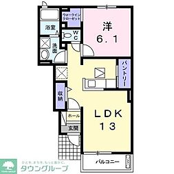 メゾンカルム 1LDKの間取図画像