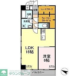 YS習志野台 1LDKの間取図画像