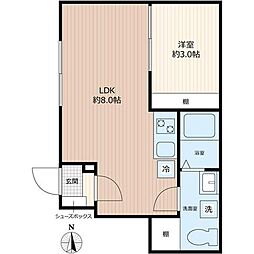 船橋市丸山2丁目アパート 1LDKの間取図画像