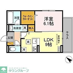 Wisteria 1LDKの間取図画像