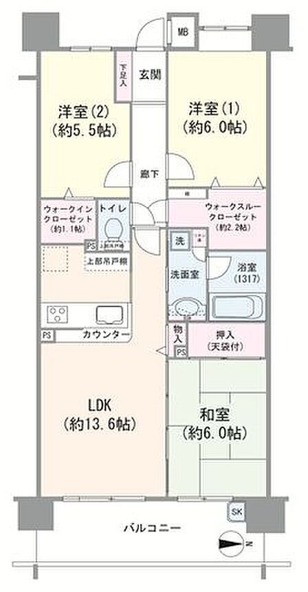 3LDK 間取り