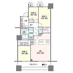 ラムザタワーA棟 3LDKの間取図画像