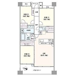 パークスクエア川口 3LDKの間取図画像