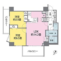 ヒルハイツ文京・春日 2LDKの間取り