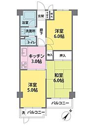 鶴見市場ダイヤモンドマンション 2DKの間取り