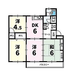 清和台住宅団地13号棟 3LDKの間取図画像