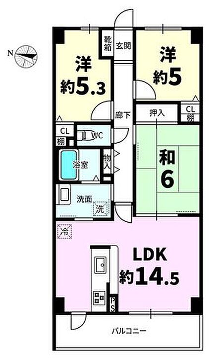 3LDK 間取り