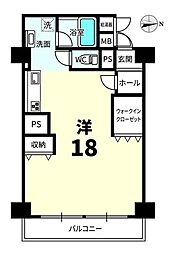 野田パークマンション ワンルームの間取図画像