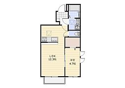Le Lien 1LDKの間取図画像