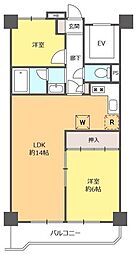 ハイツ朝霞 2LDKの間取図画像