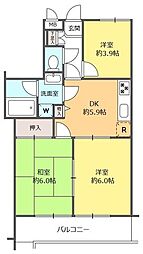 コスモ志木ピュアコート 3DKの間取図画像