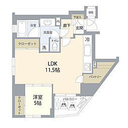 デュオ・スカーラ品川中延2 1LDKの間取図画像
