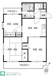 サン・フレア柿の木台 2LDKの間取図画像