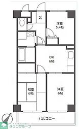 ワコーレ三ツ沢公園2 3DKの間取図画像