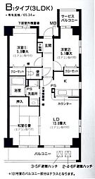 ラポール菅田 3LDKの間取図画像