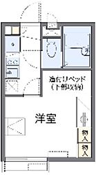 レオパレスグリーンベール 1Kの間取図画像