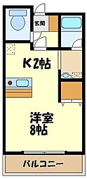 サンライズ仲町台 1Kの間取図画像