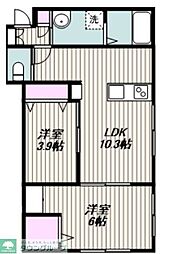 メゾンR3 2LDKの間取図画像