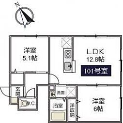 ソフィア 2LDKの間取図画像