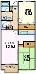 テラス都筑中央公園 2LDKの間取図画像