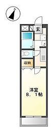 サンクロスロード 1Kの間取図画像