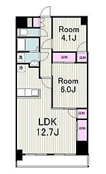 テラス見花山 2LDKの間取図画像