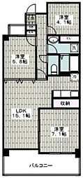 ヒルトップ市ヶ尾 3LDKの間取図画像