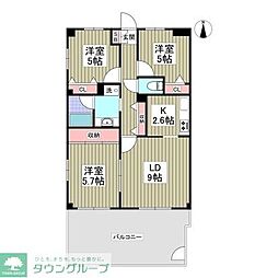 メゾン・ド・レーヴ1藤が丘 3LDKの間取図画像