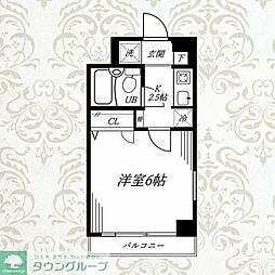 ベルステージI 3階1Kの間取り