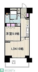 リーラ横浜川和町 2階1LDKの間取り