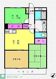 ルミエール藤ケ丘 3DKの間取図画像
