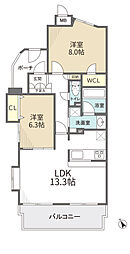 ラフィネステージ上永谷ヒルズ 2LDKの間取図画像
